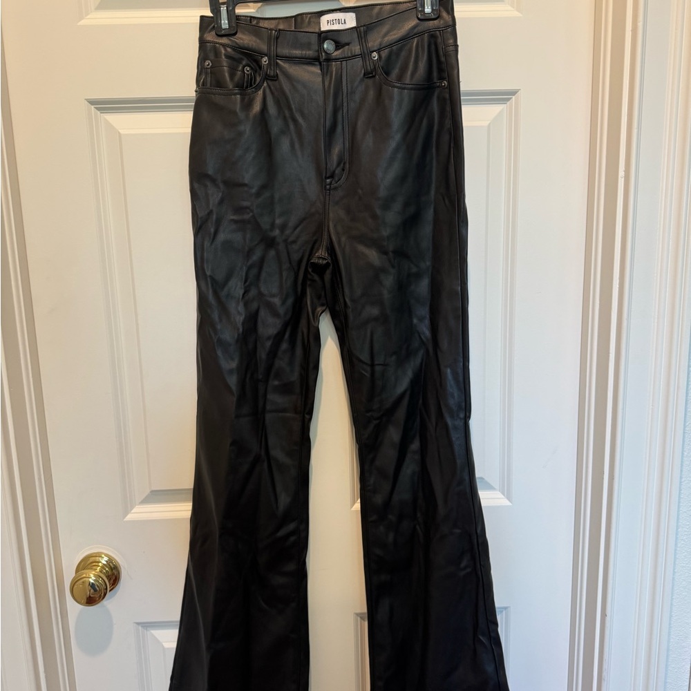 Pistola Black Faux Leather Pants